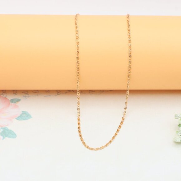 Elegant Rose Gold Plated Chain Necklace with Classic Pattern, XPNL0391 - Picture 7 of 11